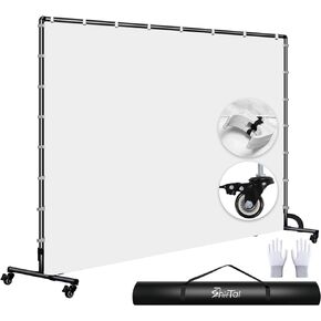 7x6.5ft Green Screen Backdrop Kit,Movable Backdrop Stand with Wheels and Greenscreen Background for Video Recording,Streaming.