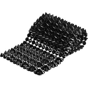 uxcell 0.5 Yard Sew Stitch on Cone Spikes Studs, 12Rows Plastic Flat Back Spike Rivet Punk Trim Ribbon for DIY Clothing, Bags, Shoes Decoration, Gold
