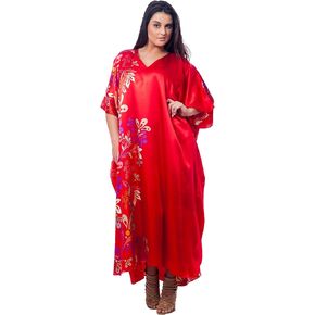 Caftan/Kaftan in Red Charming Print, One Size Plus, Style Caf-60C3