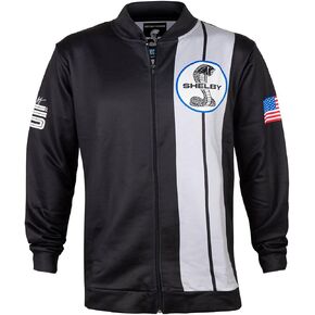 Shelby American Black Two Stripe Track Jacket | Performance, Quick Dry, Moisture Wicking Fabric | Officially Licensed