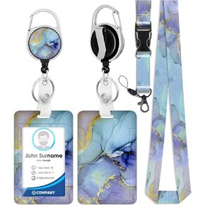 ID Badge Holder with Lanyard and Retractable Badge Reel Clip, Purple Love Heart Coffee Latte Card Name Tag Lanyard Vertical ID Protector Bage Clips for Nurse Nursing Doctor Teacher Student