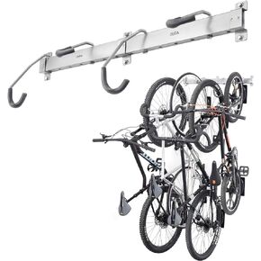 رف دراجة المرآب على الحائط من Delta Cycle - شماعات الدراجة للمرآب - رف تخزين الدراجة لـ MTB والطرق والدراجة الإلكترونية - يحمل ما يصل إلى 300 رطل - تصميم خطاف متداخل قابل للتعديل بالكامل