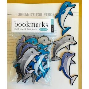 Folio Dolphin Bookmarks - Clip & Organize, Pack of 20 - Plastic, Fun Animal Bookmarks for Kids, Teens, Students & Adults