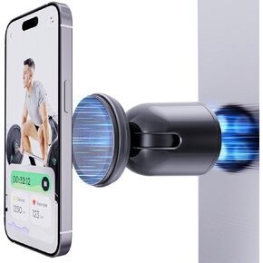 MiiKARE Gym Accessory Magnetic Phone Holder for Videos, Universal Magnetic Phone Mount for Gym Golfcart Phone Holder 360Degree Angle Adjustable, Home Gym Essentials Phone Mount for Women an Men-Black