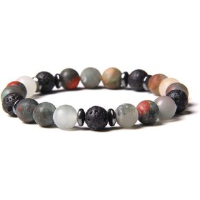 Caiyao Handmade Aromatherapy Diffuser Natural Stone Beads Bracelet Lavender Essential Oil Anti Anxiety Stress Stretchy Bracelet for Women Men Yoga Meditation Jewelry