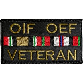OIF OEF Veteran Patch - Funny Tactical Military Morale Embroidered Patch Hook Fastener Backing