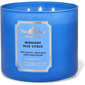 Bath & Body Works, White Barn 3-Wick Candle w/Essential Oils - 14.5 oz - New Core Scents! (Midnight Blue Citrus)