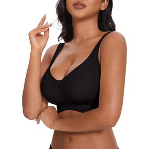 Push Up Bras for Women No Underwire Full Coverage Comfortable Wireless Seamless Everyday Padded Low Back Bras with Support