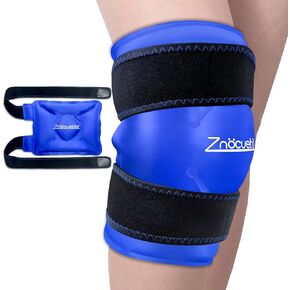 ZNÖCUETÖD Enhanced Knee Ice Pack Wrap for Pain Relief, Large Gel Ice Pack for Knee Leg Injuries Reusable with Cold Compression for Tendonitis, Arthritis, Swelling, Bruises, Surgery Recovery