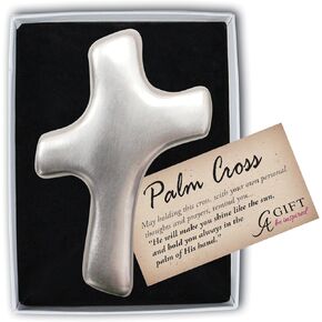 Cathedral Art (Abbey & CA Gift Blank Palm Cross, Silver, 0.62" x 1.88", 1 Count (Pack of 2)
