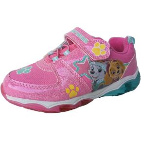 Nickelodeon Girl's Paw Patrol Skye and Everest Light Up Sneakers (Pink/Aqua, Numeric_12)