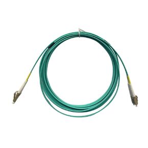 Monoprice OM4 Fiber Optic Cable - LC/LC, UL, 50/125, Multi Mode, 10GB, OFNR, Corning, 1 Meter, Aqua