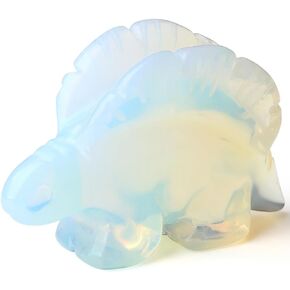 QINJIEJIE 2" Lepidolite Stegosaurus Crystal Decor Stone Figurines Cretaceous Dinosaur Gemstones Statue Hand Carved Reiki Gem Healing Pocket Sculpture Office Home Purple Decoration Gifts