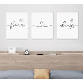 Bedroom Decor for Couples Wall Art Set of 3 Prints Bedroom Wall Decor Loves Above Bed Art Prints Home Gifts, 11x14inch Unframed