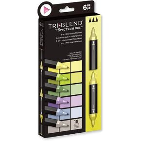 Crafter's Companion Spectrum Noir Triblend Alcohol 3 Marker Pens-Natural Blends-Pack of 6