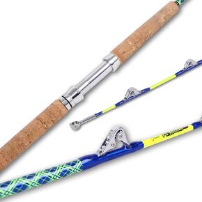 Fiblink 1-Piece/2-Piece Saltwater Offshore Trolling Rod Big Game Rod Conventional Boat Fishing Pole (5’, 5’6", 6’)