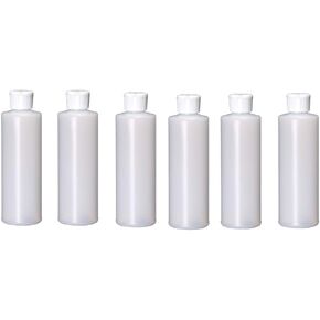 16 oz Plastic Flip Top Pour Spout Bottles - 6 Pack - for Essential Oils, Perfumes, Lotions- Made in the USA