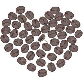 Rurili Mini Resin Coffee Beans Shape Thumbtack Push Pins for Bulletin Board, Map, Cork Board, Walls 30 Pcs