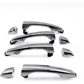 82651F2010 مقبض الباب الخارجي مناسب لشركة Hyundai Elantra 2017 2018 2019 2020 مقابض الأبواب الخارجية من الكروم استبدال 82652F2020 82651-F2010 مقابض أمامية خلفية يسار يمين 4 عبوات in Kuwait