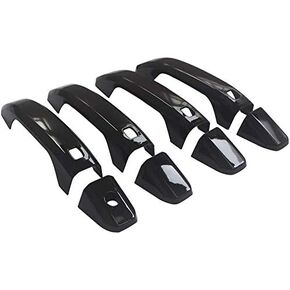 Gloss Black Handle Covers Compatible with 15-19 Chevy Tahoe/Suburban/GMC Yukon/Yukon XL - W/4 Smart Keyhole & No Passenger Keyhole