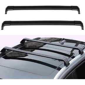 2PCS Black Roof Rack Crossbars Replacement for Land Rover for LR4 2010-2016 for Land Rover for LR3 2005-2009 (Fits Side Rails Models ONLY) AZHZ Aluminum Alloy Roof Rack Crossbars