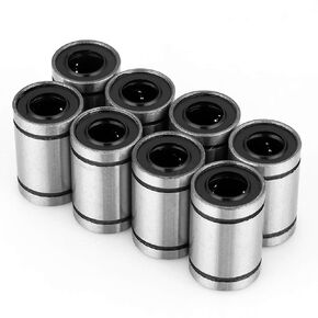 Linear Ball Bearings LM10UU 8Pcs 10mm Linear Motion Ball Bushing Bearing 3D Printer Cylinder CNC Parts, Pack of 8