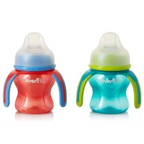 Evenflo Feeding Soft-flo Trainer Sippy Cup with Handle for Growing Baby and Toddler - Clear, 5 Ounce (Pack of 1)