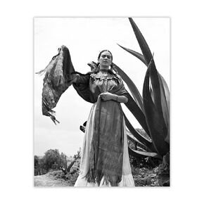 Vintage Frida Kahlo and an Agave Plant Wall Art Print: 8x10 Unframed Wall Poster for Home, Office, Dorm, Bedroom, Studio & Man Cave Room Decor - Chic Home Decor & Creative Housewarming Gift Idea