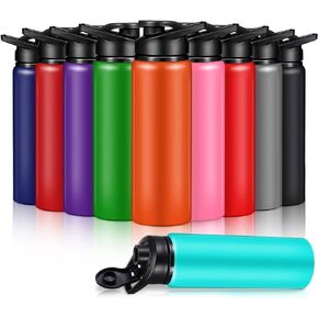 10 Pieces 25oz Reusable Aluminum Water Bottles Bulk Multicolor Outdoor Sports Water Bottles Multipack Travel Bottles for Gym, Hiking, Cycling, Camping, Fishing, Snap Lid