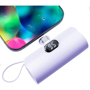 Mini Phone Charger 5500mAh Portable Power Bank,Dual USB-C ports Cell Phone Power Charger, LCD LED Display Battery Compatible with iPhone 15/15 plus/15 pro/15 pro Max/Android phone/Samsung/Moto/LG etc