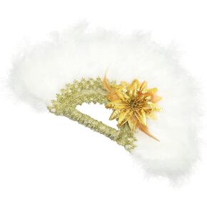 Beavorty Bridal Fan Handheld Fan African Custom Wedding Bridal Show Fan Wedding Plume Fan for Costume Dancing Show Tea Party Wedding Decoration