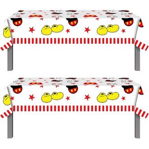 2pcs Cartoon Plastic Disposable Tablecloths 87x51 Inches Table Cover Kids Boys Birthday Party Table Decors Baby Shower Infans Toddles 1-3 Decoration Supplies