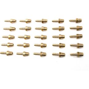 LTWFITTING Brass Barb Fitting Coupler 3/16-Inch Hose ID x 1/8-Inch Male NPT Fuel Gas Water(Pack of 25)