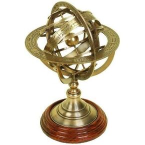 6" Brass Armillary Sphere Globe Clock Spherical Astrolabe Vintage Compass - Nautical Decor in Saudi Arabia