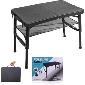 طاولة قابلة للطي صغيرة من Deer's Life مع شبكة، طاولة بطاقات، 4 أقدام، طاولة سرير للعمل، طاولات تخييم محمولة للشواء في الهواء الطلق والنزهات على الشاطئ in Kuwait