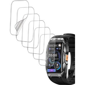 Screen Protector Compatible with KOSPET TANK X1, AMAZTIM X1 1.47" Rugged Smart Watch, Soft TPU, 6-pack, Bubble Self-healing