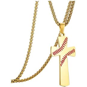 Necklace for Men Boys Son Boyfriend Stainless Steel Chain Pendant Sports Athletes Jewelry Gifts