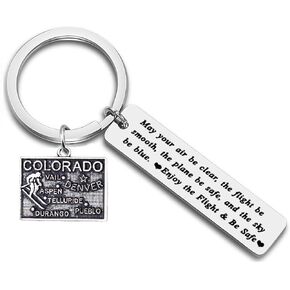 Pilot Gift Flight Attendant Gift Fly Safe Keychain Pilot Graduation Gift Airplane Pilot Aviation Gift State Map Charms in Kuwait