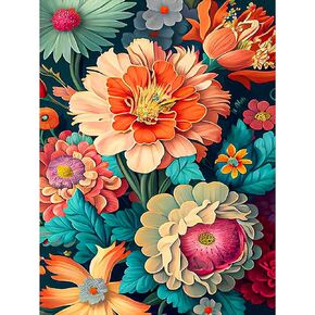 Huacan Diamond Painting Kits for Adults Flowers Diamond Art Kit Full Drill AB Diamond Painting DIY 5D Round Rhinestone Art Craft Kits for Gift Home Wall Decor 15.7x11.8 Inch