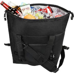 Tirrinia Insulated Soft Cooler Bag- 30 cans Leakproof Camping Ice Chest Box with Bottle Opener, Portable Cooler Box for Lunch, Picnic, Drink, Travel, Fishing
