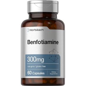 Horbäach Benfotiamine 300mg | 60 Capsules | Non-GMO, Gluten Free Supplement