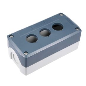 uxcell Push Button Switch Command Station Box 22mm 3 Button Hole Waterproof Gray and White