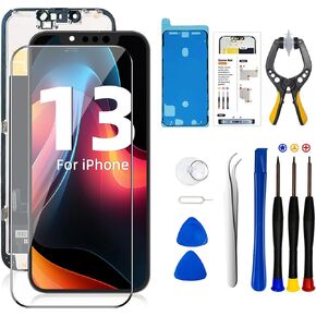 LMQ for iPhone 11 Screen Replacement Kit COF 6.1 inch for A2111, A2223, A2221 LCD Display 3D Touch Screen Digitizer Frame Assembly with Repair Tools and Tempered Glass