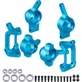 Hobbypark Front & Rear Aluminum Steering Knuckles Hub Base C Carrier Upgrade Kit for 1/18 Wltoys A959 A959B A969 A979 K929 A959-B A969-B A979-B RC Car