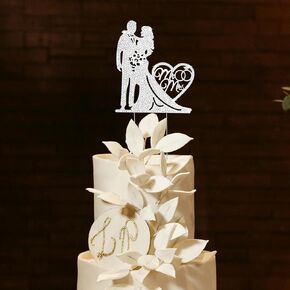 كعكة الزفاف توبر حجر الراين المعادن السيد والسيدة كعكة توبر زفاف العروس والعريس دش الزفاف موضوع حزب الفضة كعكة توبر in Kuwait