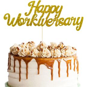 Happy Workiversary cake topper for Work Party Office Party,Employee Retirement Decor,Employee Retirement Decor,gold in Kuwait