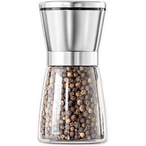 Kitchen Pepper Grinder, Clear Glass Pulverizer with Stainless Steel Cap Cover, Adjustable Roughness in Saudi Arabia
