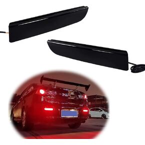 GTINTHEBOX Red Lens Led Rear Bumper Reflector Brake Tail Light with Sequential Turn Signal Lamps and Strobe Brake Lighting Kit for Mitsubishi Lancer, Evolution X or Outlander 2008-2017