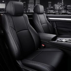 غطاء مقعد السيارة AOMSAZTO مناسب تمامًا لـ 2023 2024 Honda Accord LX من الجلد الصناعي مجموعة كاملة متوافقة مع وسادة هوائية مقاومة للماء لجميع المواسم واقي مقعد أسود (مسند الرأس الخلفي ملتصق)