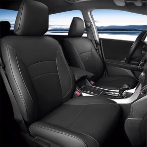 غطاء مقعد السيارة AOMSAZTO مناسب تمامًا لـ 2023 2024 Honda Accord LX من الجلد الصناعي مجموعة كاملة متوافقة مع وسادة هوائية مقاومة للماء لجميع المواسم واقي مقعد أسود (مسند الرأس الخلفي ملتصق)